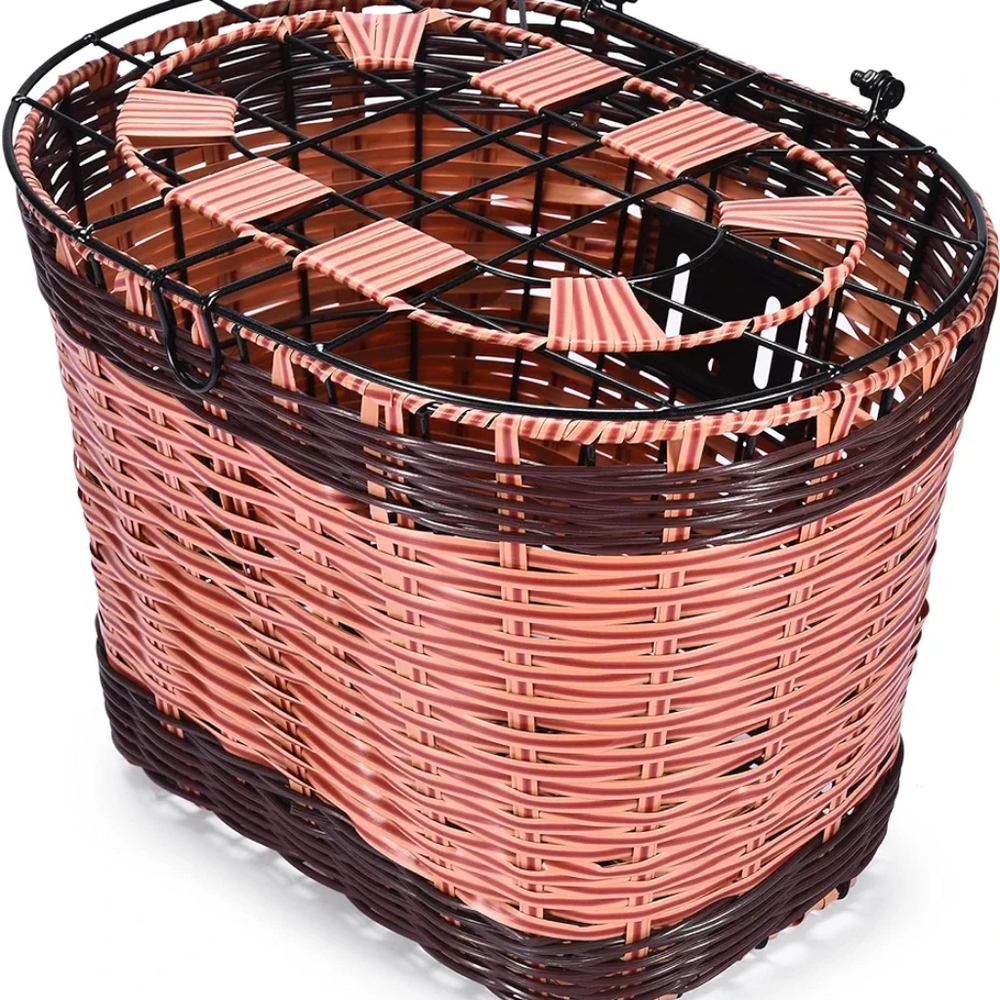 Wicker bike basket
